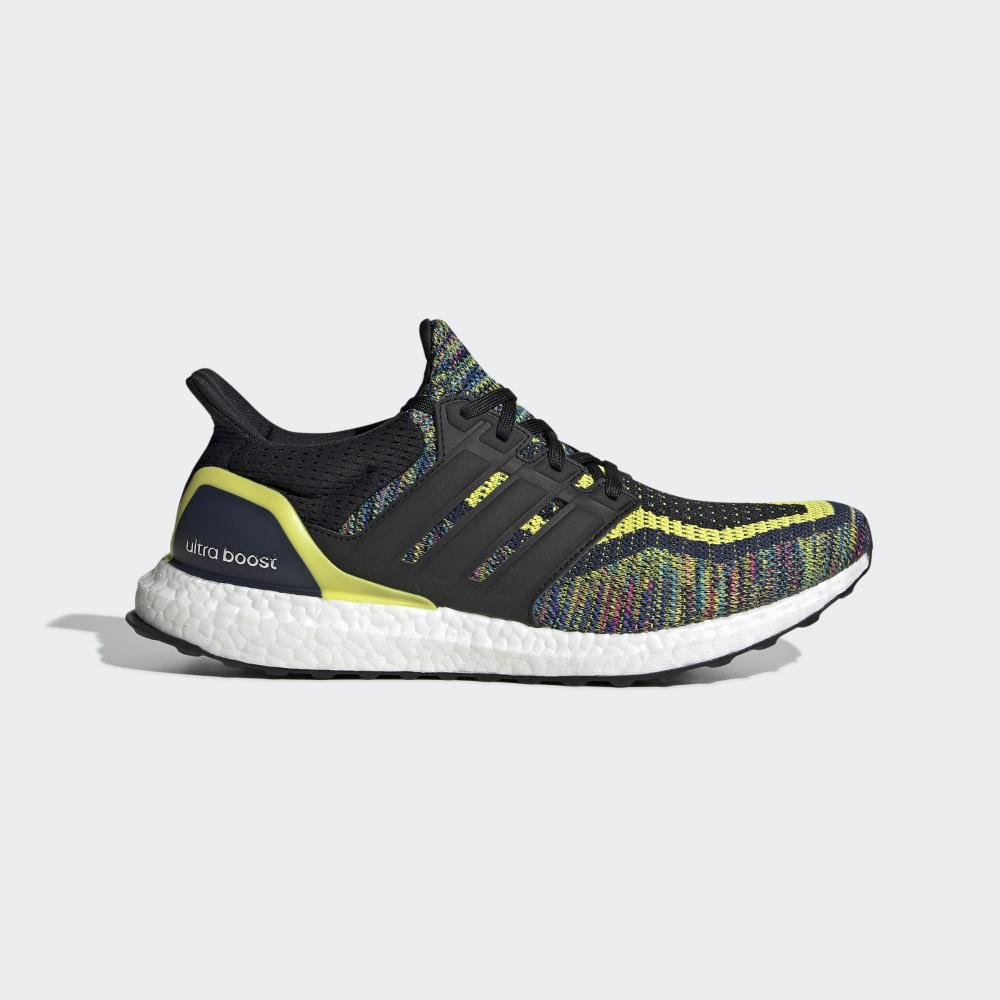 Adidas Men's Ultraboost Multicolor Running Shoes Navy/Black/Yellow Ireland EG8106